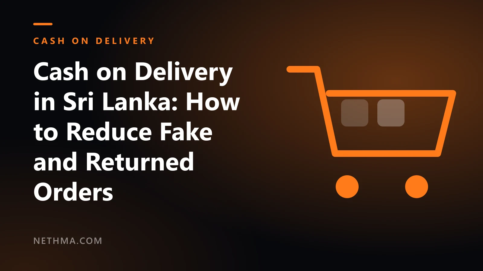 Cover for the guide on cash on delivery in Sri Lanka, with a parcel icon on a dark background